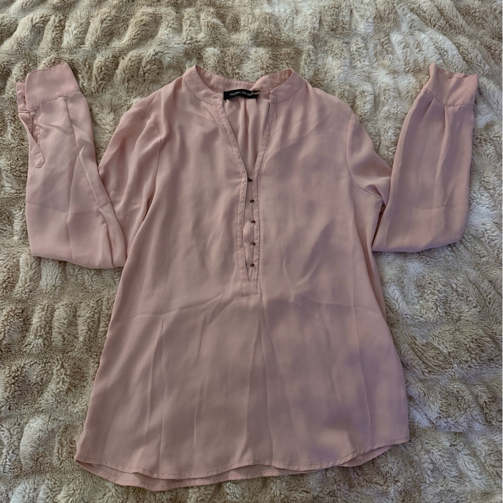 Ivanka Trump Pink Long Sleeve Buttoned Blouse